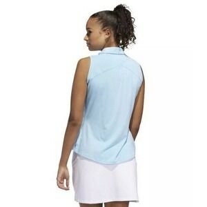Adidas | Womens SM Blue Golf Polo Shirt Sleeveless Side Split Collar AJGA Club